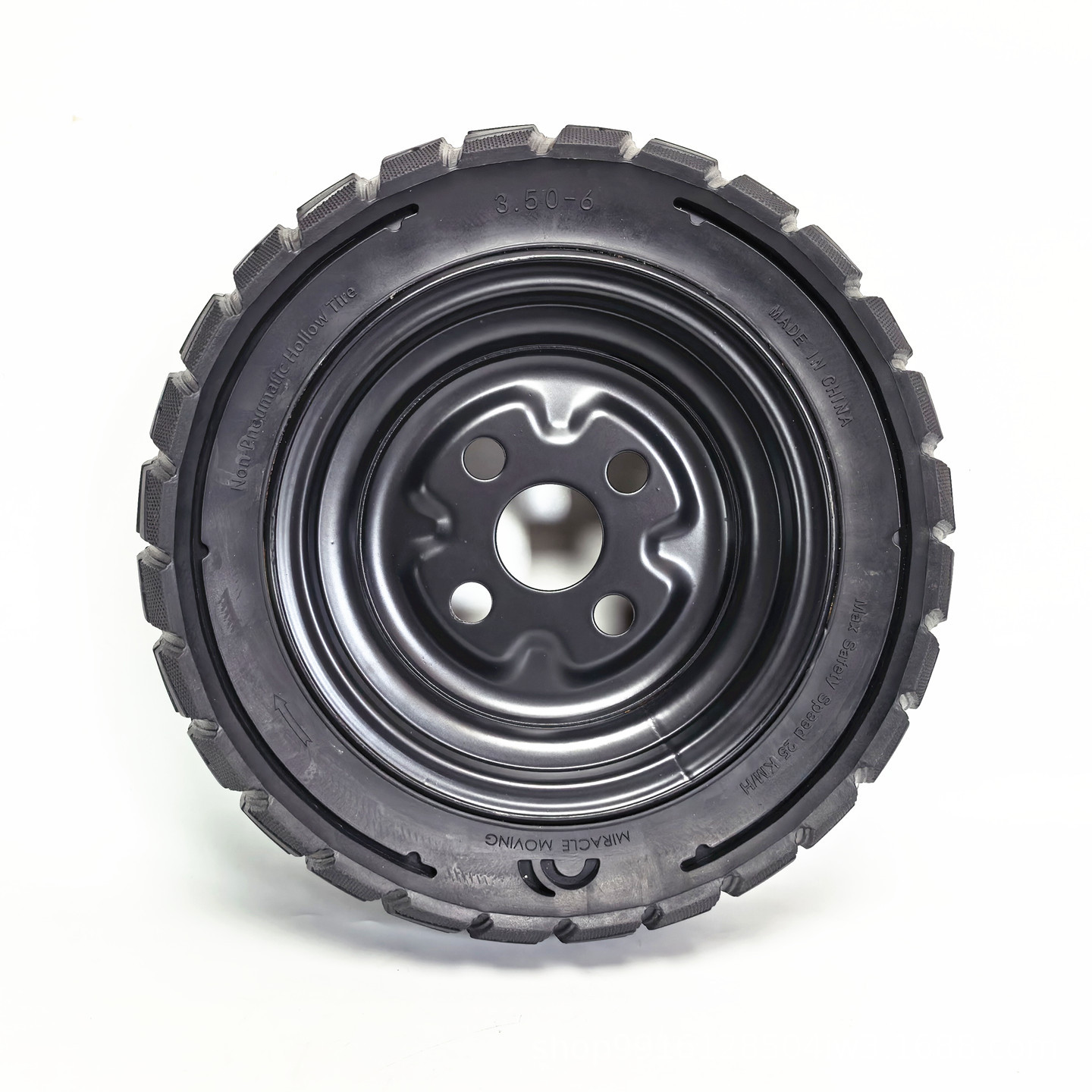3.50-6 solid tire wheel 10inch leisure four-wheel electric vehicle non-inflatable anti-explosion tire front and rear wheel assembly