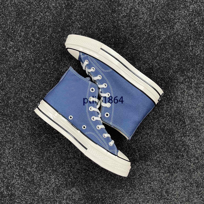Auténticos zapatos de hombre Meiqi Converse aj 1970s zapatos de mujer zapatos de lona zapatos altos cremosos azules vulcanizados originales puros image 3