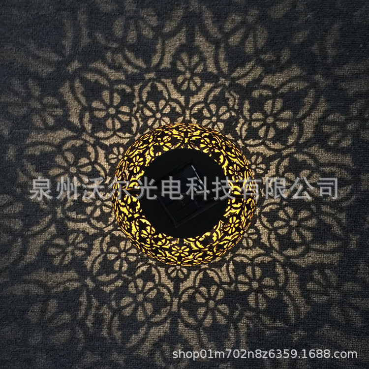 热销亚马逊跨境太阳能户外庭院装饰灯景观灯 镂空灯笼 草坪投影灯
