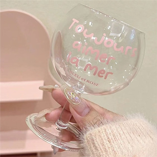 New Ins Style Cute Girly Heart Water Cup Glass Cup Glass High-Value Vase Cup Transparent Large Capacity