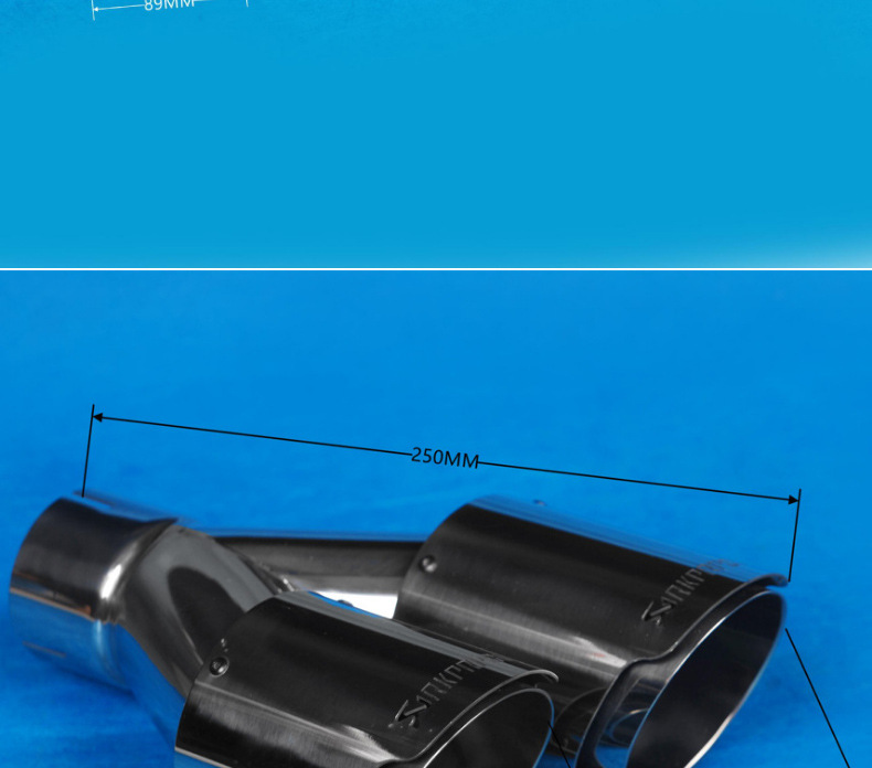 Stainless Steel Titanium-Plated Black Dual Exhaust Tailpipe Car Modification Exhaust Pipe Silencer Manufacturer Wholesale in Stock