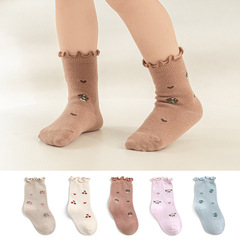2023 New Fruit Fungus Socks Baby Cotton Mid-calf Socks Girls Socks Newborn Children's Socks Wholesale