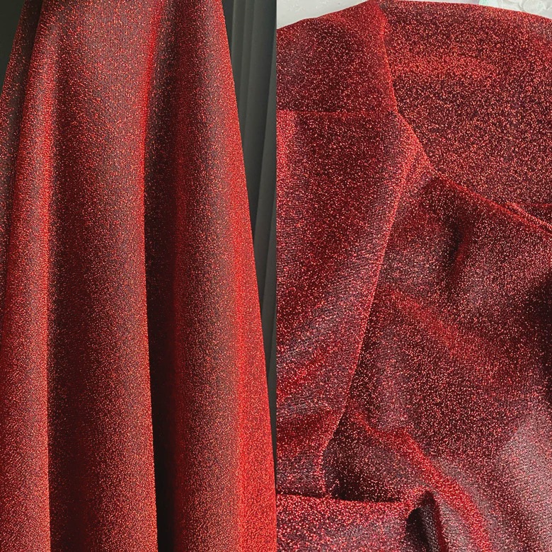 弹力针织闪光银丝布料面料礼服连衣裙服装面料设计师微礼服表演服