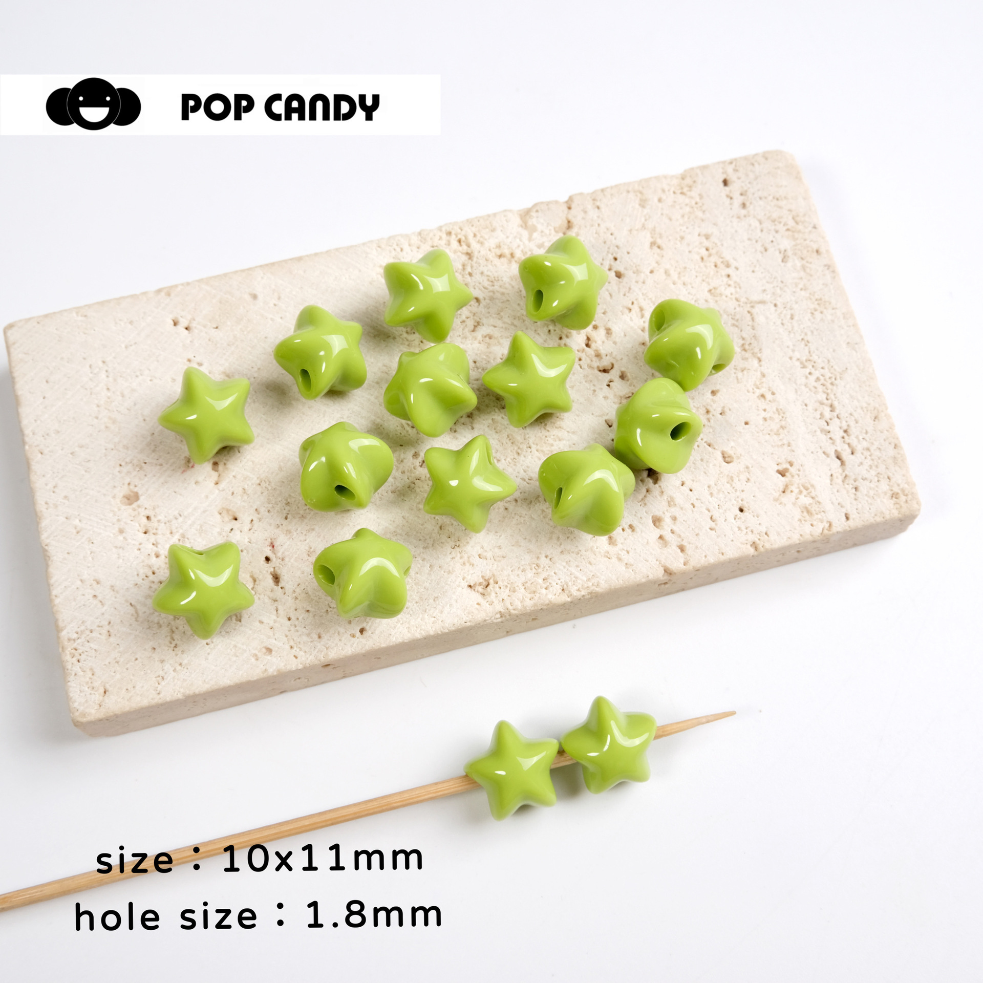 Acrílico color sólido estrella de cinco puntas accesorios pequeños cuentas accesorios de joyería de bricolaje hechos a mano cadena de teléfono móvil llavero material cuentas