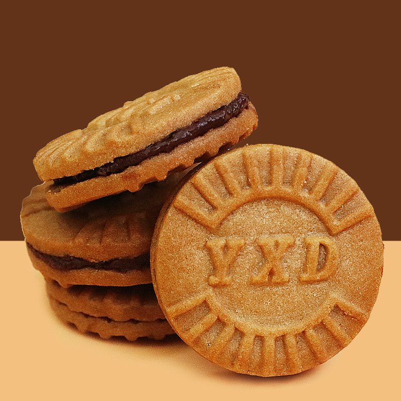 Belgian style caramel sandwich biscuits afternoon tea snack chocolate sandwich biscuits 288g/box