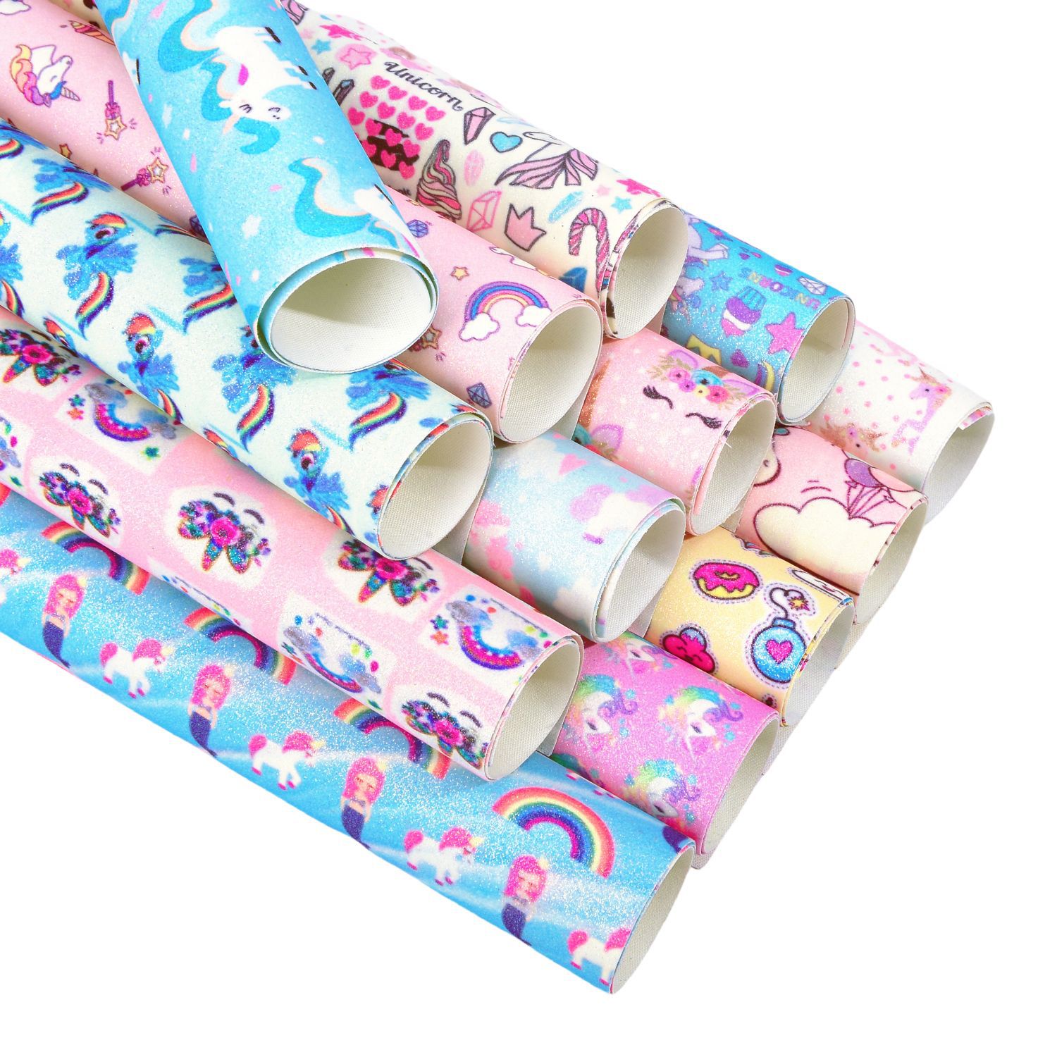 独角兽格利特PU人造革工艺礼品包装盒箱包手袋蝴蝶结拖鞋闪粉面料