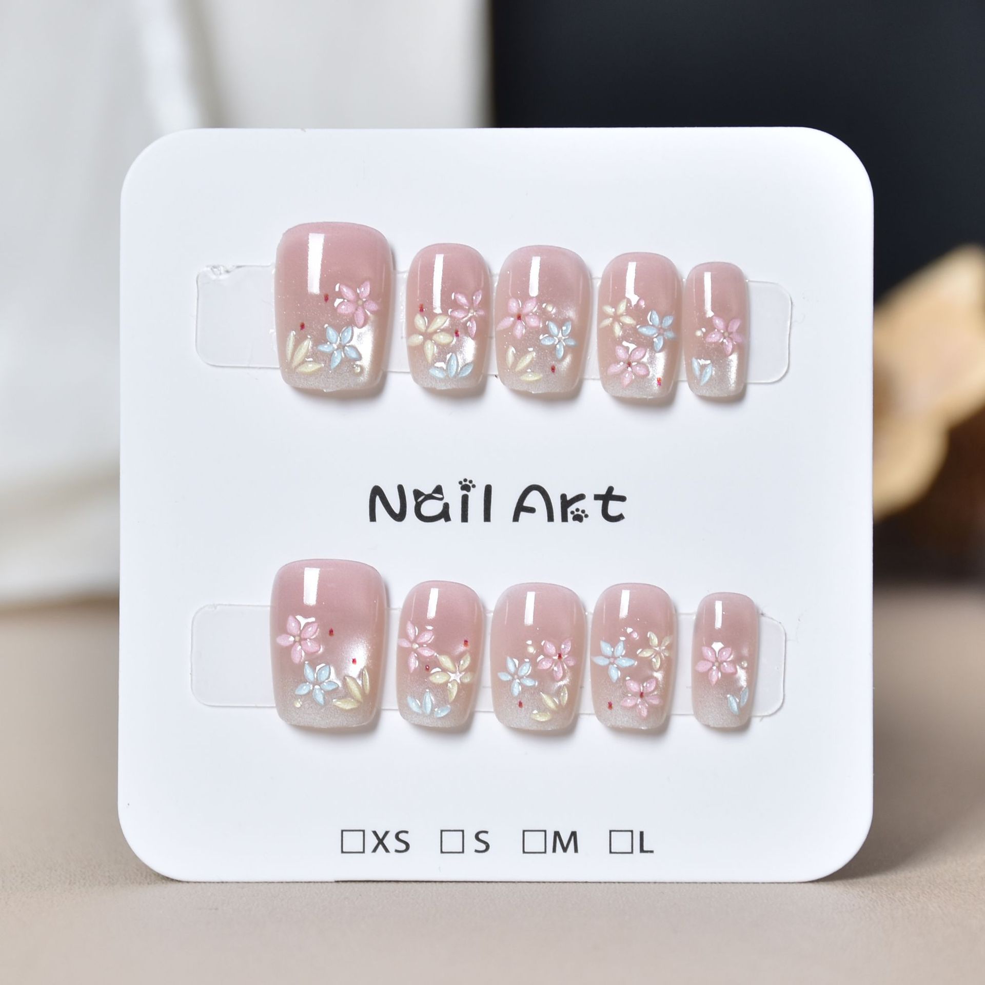 Caja transparente para usar uñas tienda física al por mayor barraca de uñas parches de uñas parches de uñas falsas desmontables