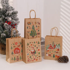 新しいクリスマスギフトバッグ平安果包装袋デパートショッピング手提げ紙袋厚手クラフト紙袋