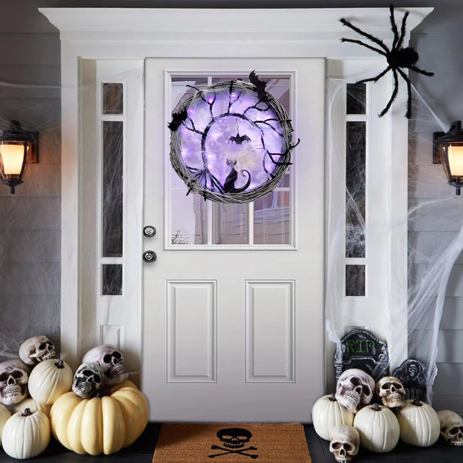 2024 transfronterizo Amazon nuevo Halloween guirlandas decoración de terror puerta delantera colgar decoración del hogar guirlandas de fiesta