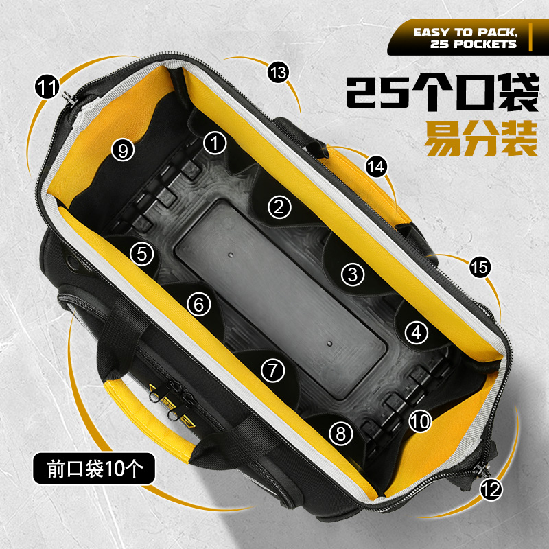 Kit de herramientas fuerte y duradero Kit de herramientas de lona gruesa caja de herramientas resistente al desgaste caja de herramientas de hardware caja de almacenamiento