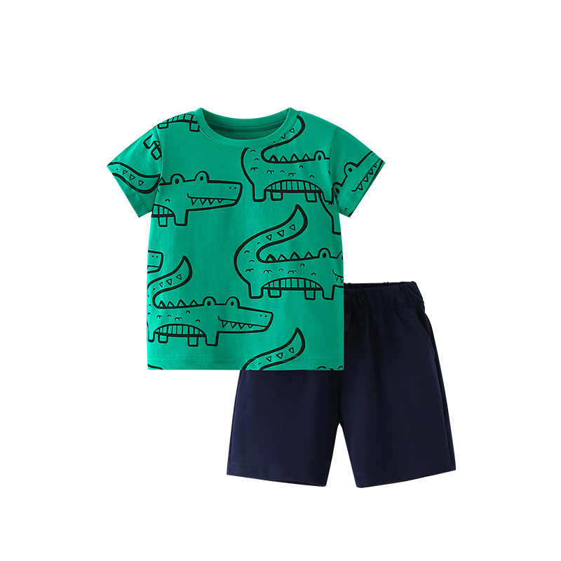 Malwee verano para niños de manga corta nuevo traje europeo y americano para niños pequeños y medianos pantalones de cuello redondo para niños