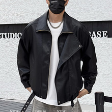 皮衣外套男高级感2025新款秋男款痞帅美式男士机车服皮夹克男装潮