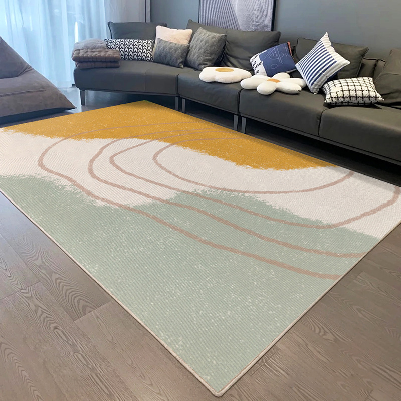 Alfombra de sala de estar nórdica transfronteriza, alfombra de sofá de lujo de alto nivel, alfombra de mesa de té, alfombra de cama de dormitorio minimalista, fabricante de etiquetas