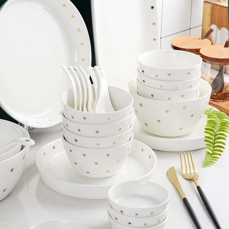 Ceramic tableware for hotel, set, simple and elegant design, European style, custom-made