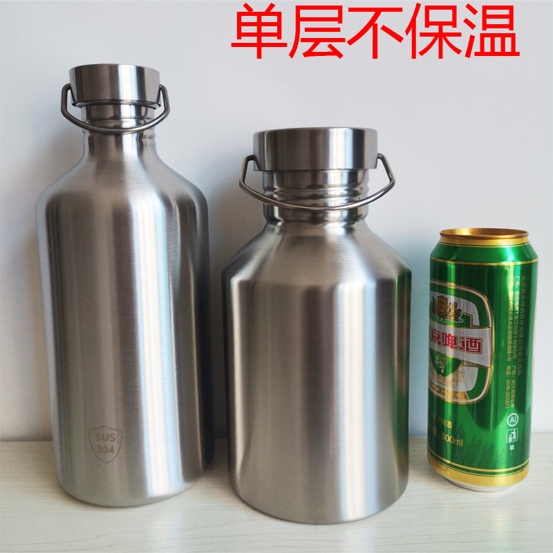 全304不鏽鋼戶外水壺裝酒容器白酒酒瓶隨身酒壺酒罐啤酒桶大容量