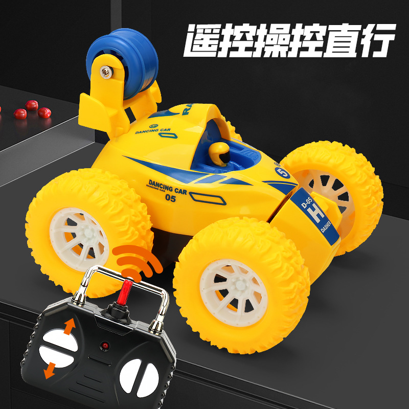 Transfronterizos niños 2.4G cuatro vías carro volcado de control remoto luces brillantes rodando coche de control remoto juguetes coche de control remoto para niños