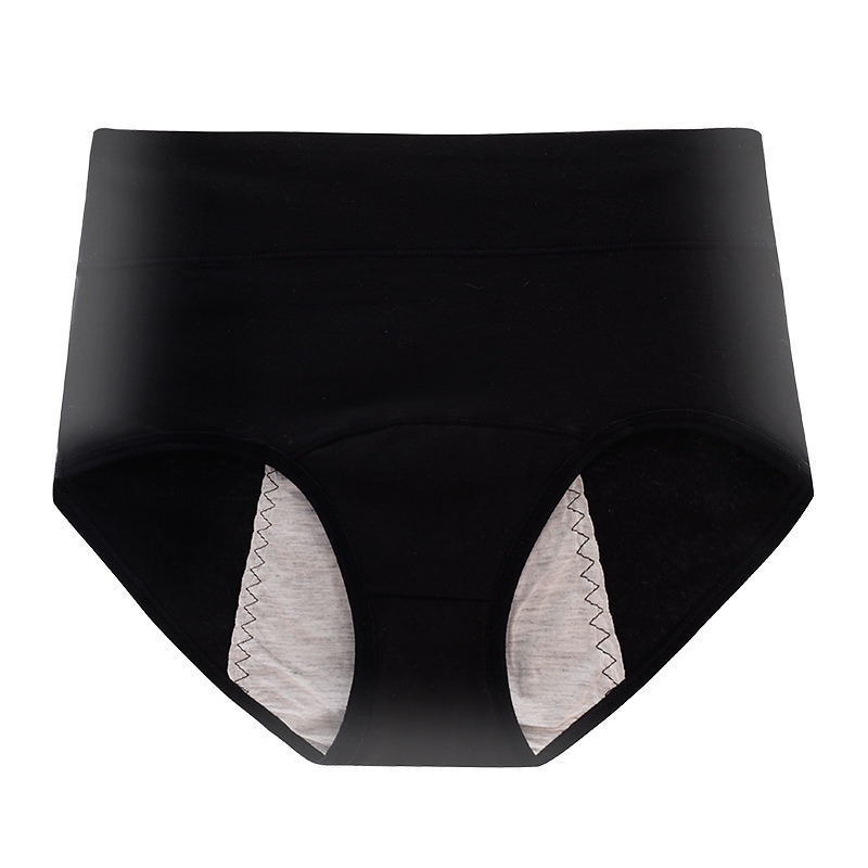 [Selección estricta] Pantalones de abdomen de cintura alta de mujer de algodón frente y trasero para evitar fugas laterales Pantalones interiores especiales para el período fisiológico Pantalones grandes