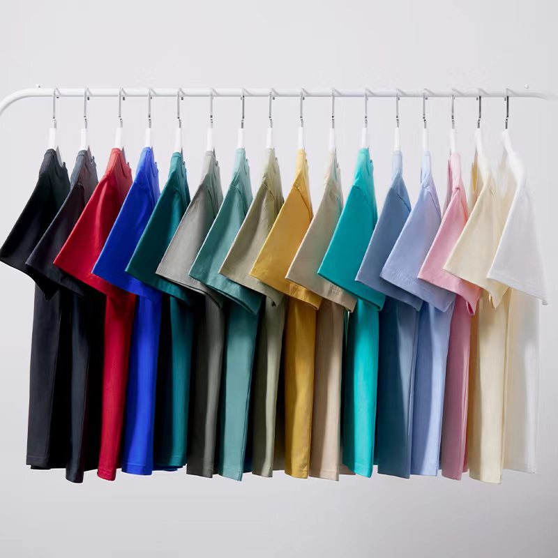 半袖tシャツ男230グラム重ポンド精櫛綿カップル純綿純色ゆるい半袖潮牌にシャツをかける|undefined