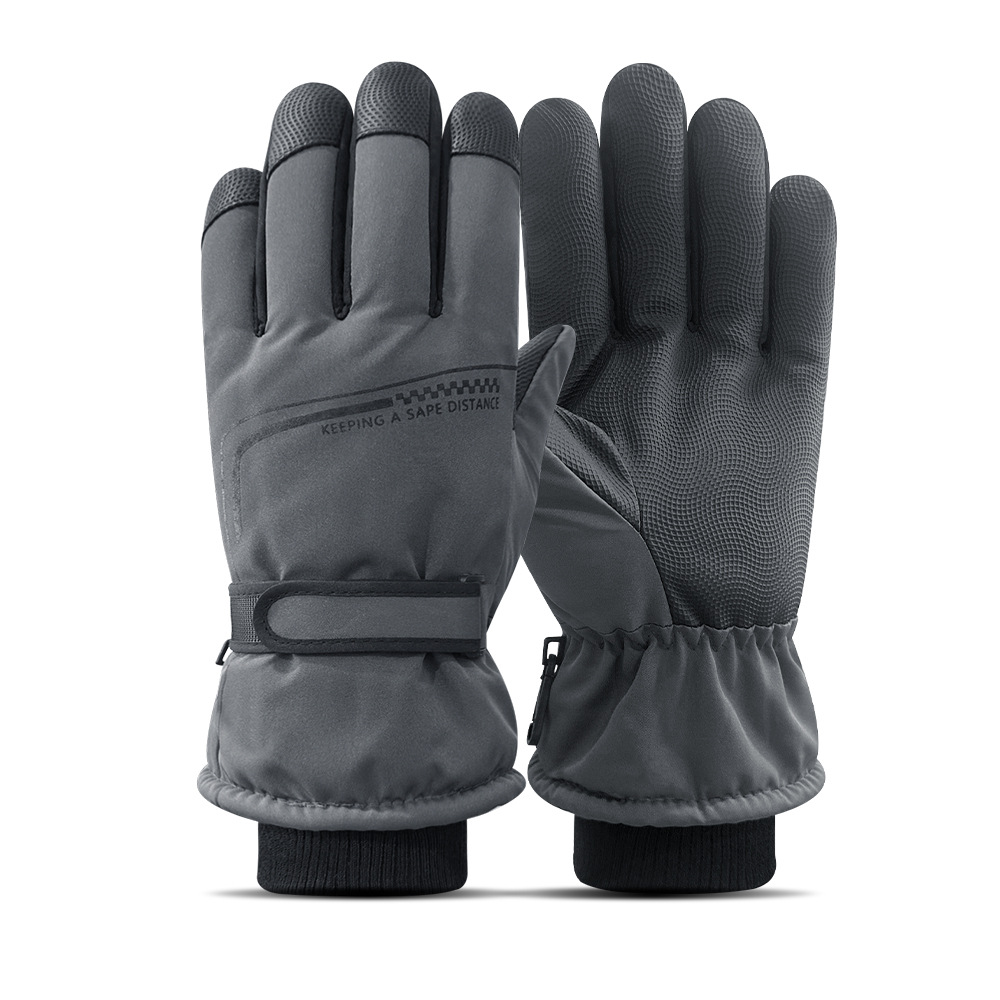 Guantes de esquí para hombres y mujeres en invierno, resistentes al viento y al frío, guantes cálidos con forro polar y engrosados, guantes antideslizantes con pantalla táctil para ciclismo al aire libre image 49