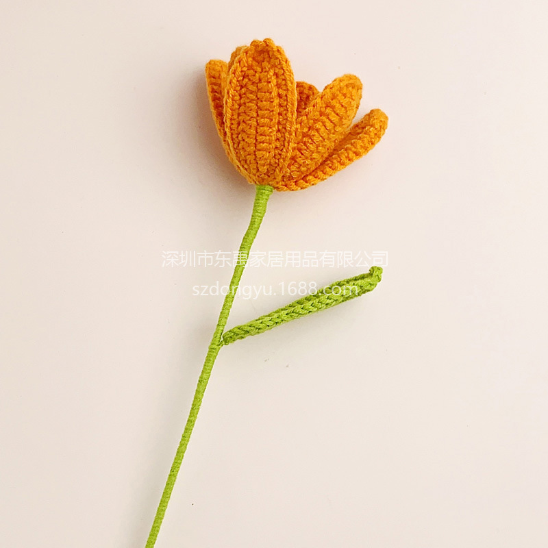 Rose tejido ramo flor artificial ganchillo hecho a mano flor artificial Flor de lana terminado Día de San Valentín Día del Maestro regalo