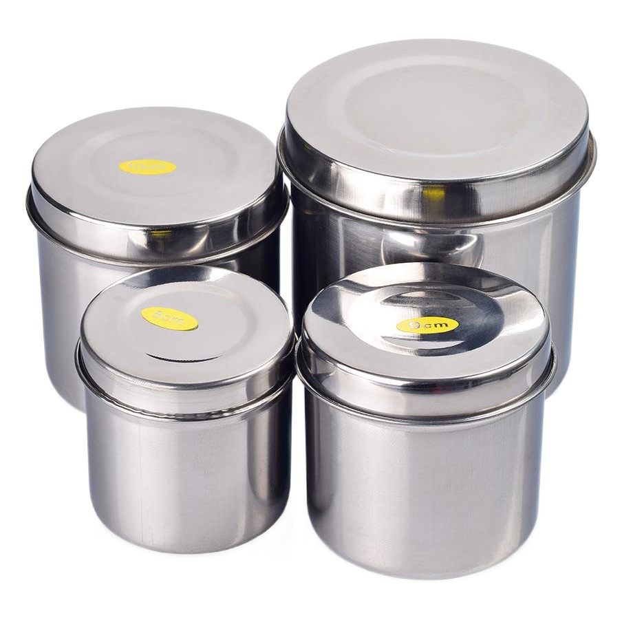 Sealed jar with lid Cotton Cotton Ball Ointment Iodophor Cylinder Stainless Steel Disinfection Supplies jar