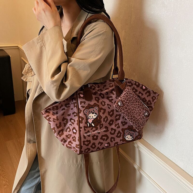 撞色条纹大包包女2025新款秋季时尚腋下包休闲帆布单肩斜挎托特包|undefined