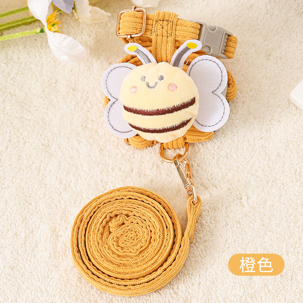 Gato abeja cuerda de tracción gato paseo conejo cadena de cuerda pequeña cinturón de pecho para perros cuerda de tracción para perros artículos de mascotas