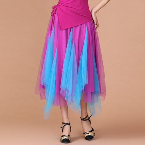 Square Dance Skirt Dancing Costume Dance Skirt Long Dress Sheer Skirt Dance Wear Women Summer Casual Skirt