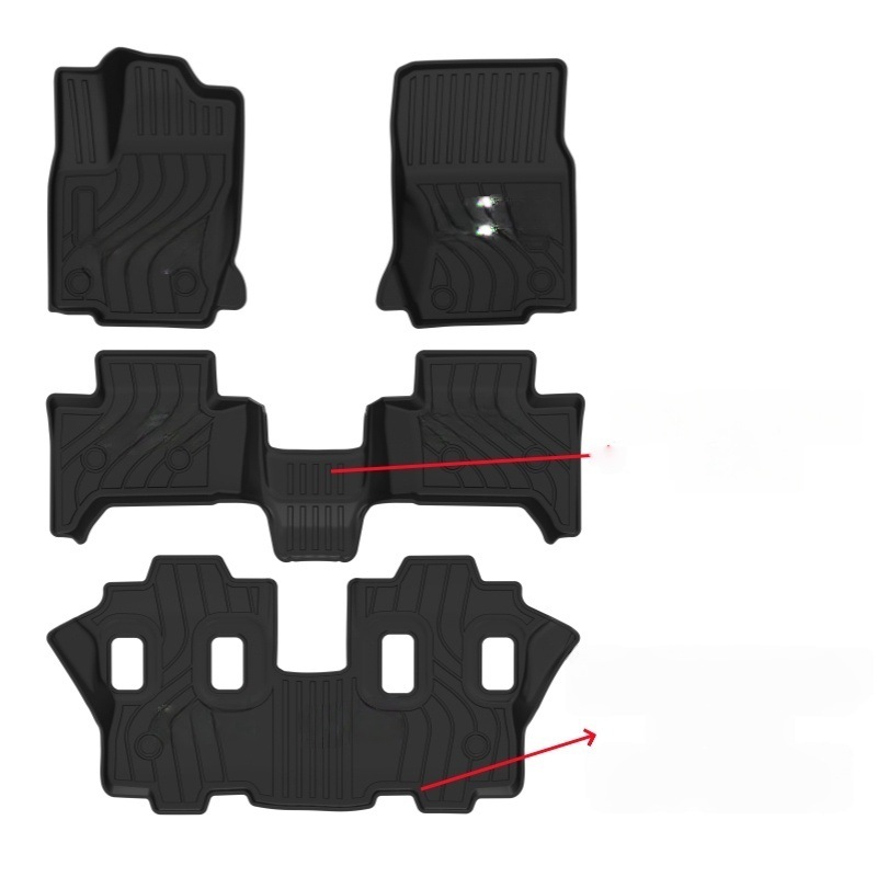 Waterproof Carpet, Lexus Universal Foot Pad - with-plastic-shell-on-second-row-overpass-surface-with-protruding-plastic-shell-under-third-row-seats-lhd-left-hand-drive-24-lexus-gx550-six