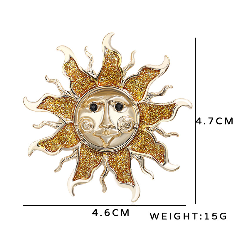 Vintage Style Sun Alloy Plating Unisex Brooches display picture 1