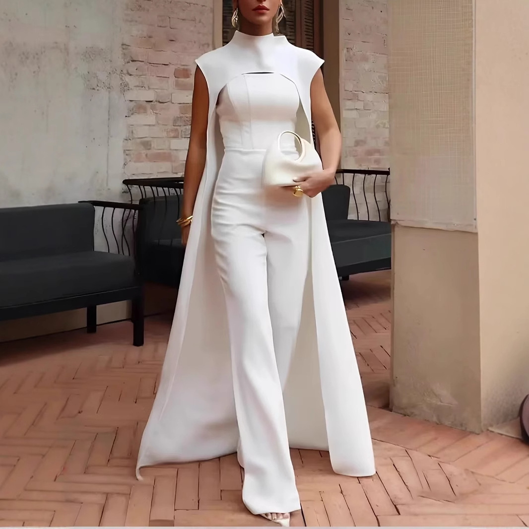 Women's Clothing Women's Sleeveless Long Jumpsuit Style Fashionable Temperament Suit Wide Leg Pants For Formal & Casual For Women_ecoleips.com