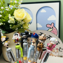 萌粒笔中性笔植绒拉布布哭娃DIMOO泡泡玛特马卡龙高颜值diy礼物