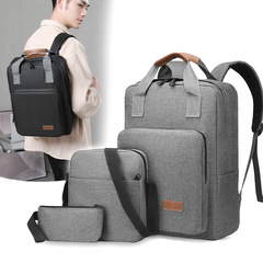 Oxford Leisure Lightweight Men's Dual Shoulder Bag New Triple Set Business Laptop Bag Simple and Fashion Dual Shoulder Backpack
