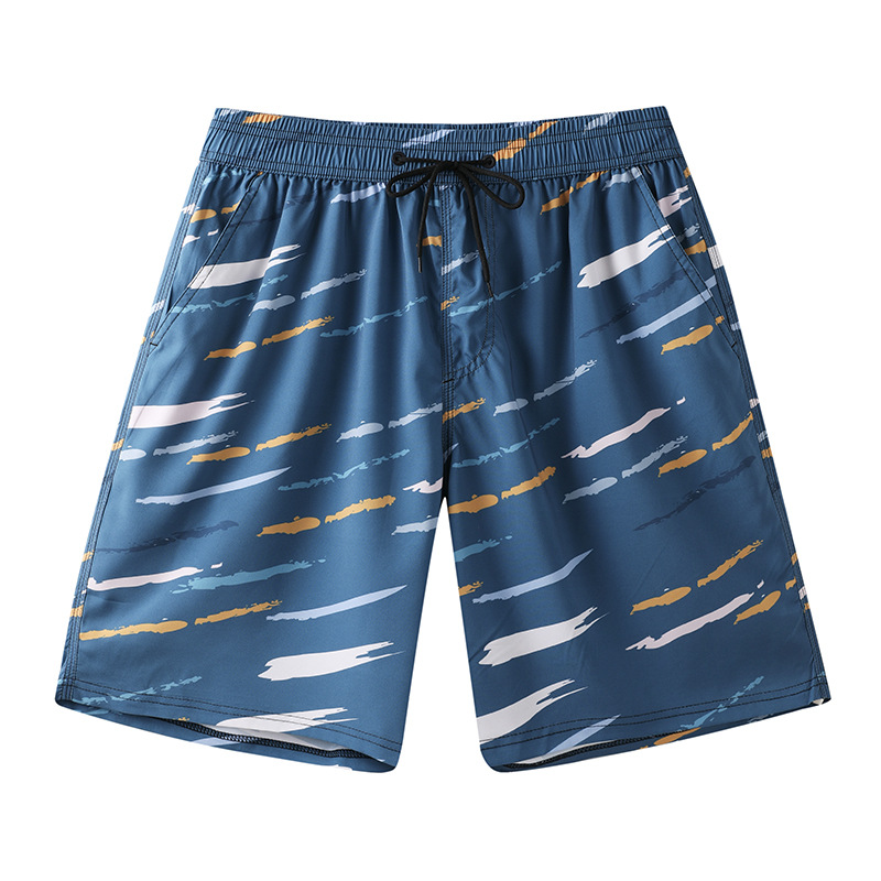 Pantalones de playa disponibles en stock para hombres, pantalones cortos de pareja de vacaciones junto al mar, tela elástica, pantalones casuales de todo fósforo, bañadores de aguas termales