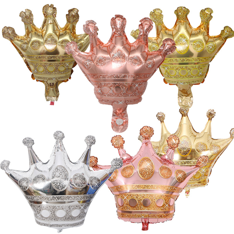 Gold Large Crown Aluminum Foil Balloon Baby Birthday Party Decoration and Arrangement Beer Festival Bottle Aluminum Foil Balloon