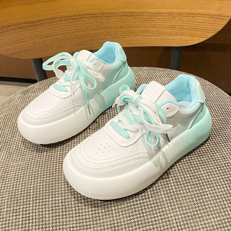 漸變小白鞋子女ins潮厚底2022年新款夏季百搭小衆原創運動休閑鞋