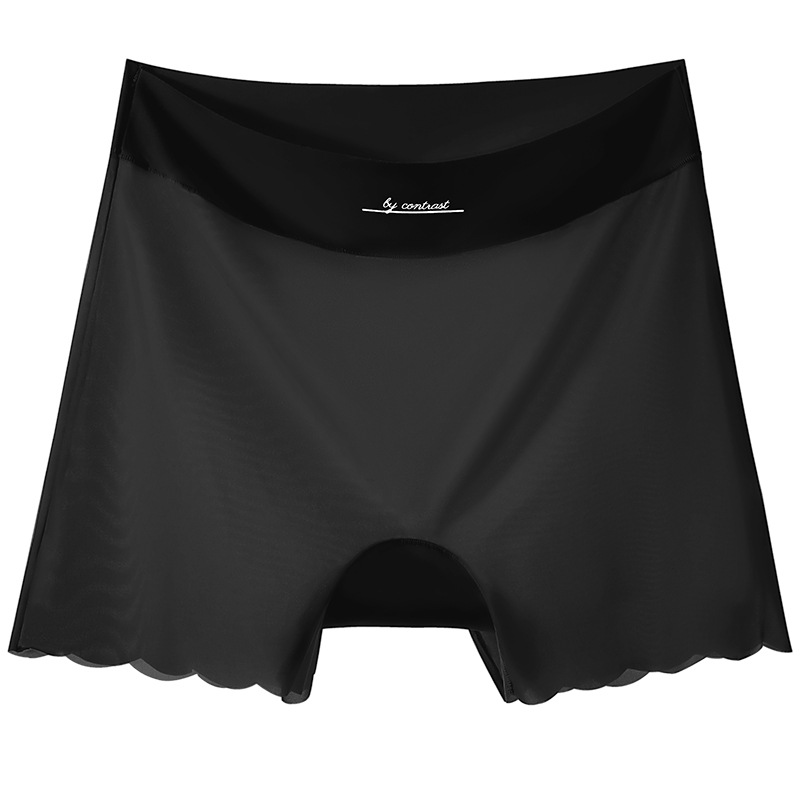 Pantalones de seguridad de seda de hielo sin costuras de gran tamaño, base, entrepierna de algodón antibrillante, ropa interior de seguridad de gran tamaño fina de verano