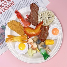 仿真食物发夹搞怪烤肉发夹创意食玩刘海夹夜市摆摊头饰发饰批发