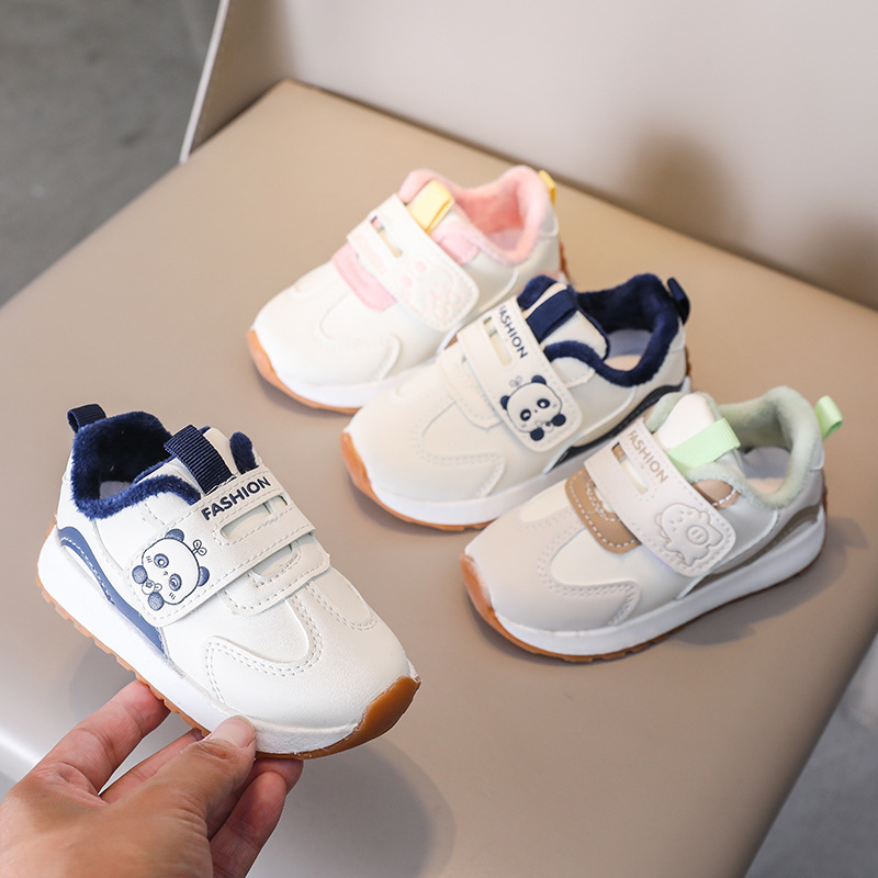 Children's Fleece-Lined Sneakers 2026 Autumn and Winter New Models for Boys and Girls Toddler Shoes Infant Sneakers Warm Functional Shoes