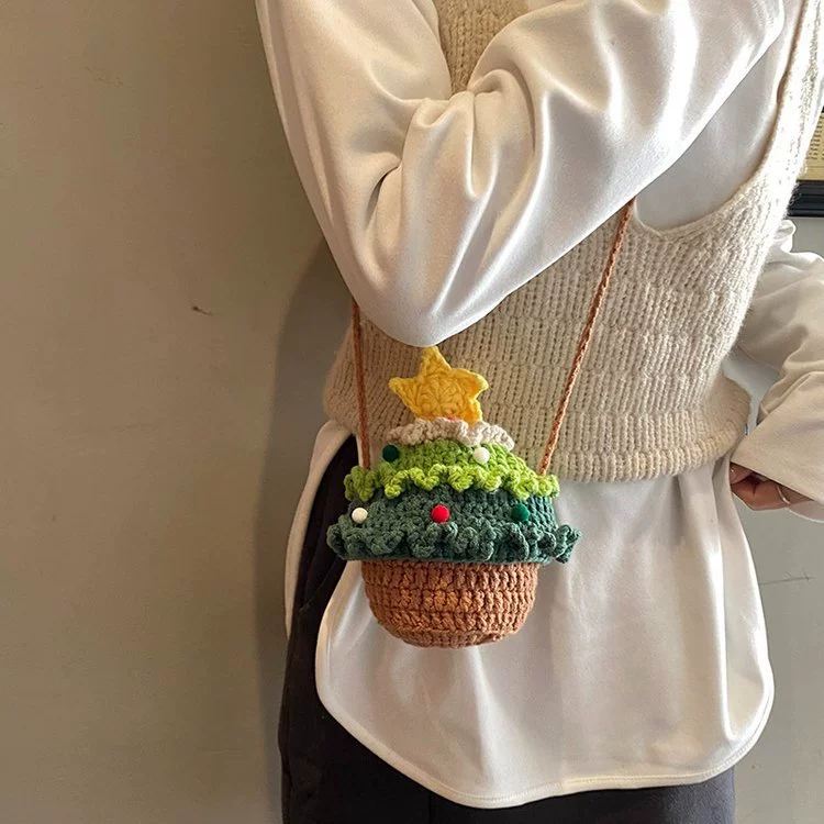 зимняя тканая маленькая сумка, подарок на день рождения,