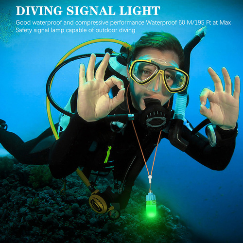 Sea Frog SOS Dive Light, 60M Waterproof Portable Lighting, Underwater Night Diving Green Handheld Light Stick