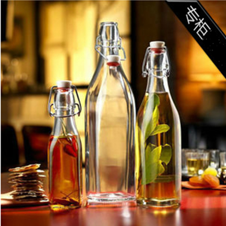 批发玻璃酒瓶油瓶水果汁酵素瓶发酵孝素桶饮料玻璃瓶子密封罐