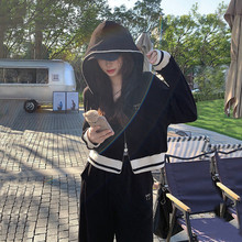 小香风时尚运动套装女士2025春秋韩国新款宽松连帽卫衣休闲两件套