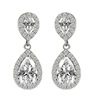 Classic zirconium, earrings, suitable for import, European style, light luxury style