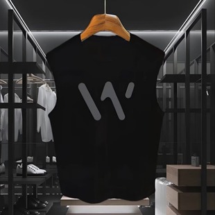 Sleeveless Vest Men's Summer Thin 2025 New Sports Hurdle Round Neck Waistcoat Teenage Men's InsT-Shirt