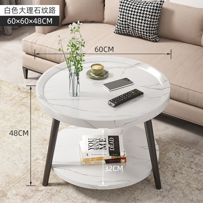 화이트 스톤 패턴 컬러 60*60*48 더블 레이어(탄소강 테이블 다리)