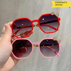 Metal Butterfly Bow Children's Cartoon Sunglasses Fashion Polygonal Aviator Sunglasses Cute Baby Sun Protection Sunglasses