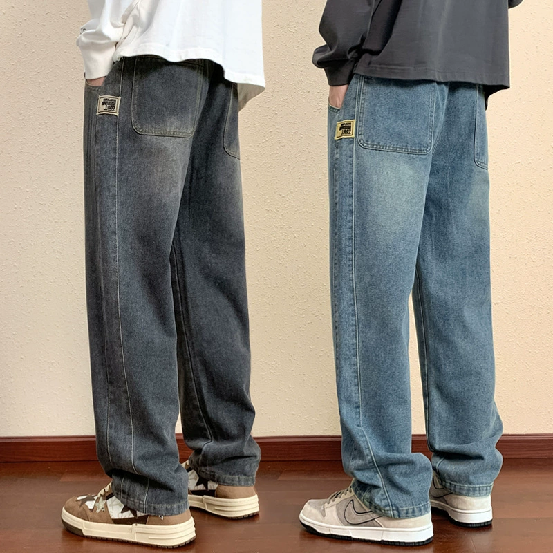 Джинсы от производителя, мужские, весна-лето, новые молодежные брюки, для школьников средней школы, прямые свободные брюки, лето