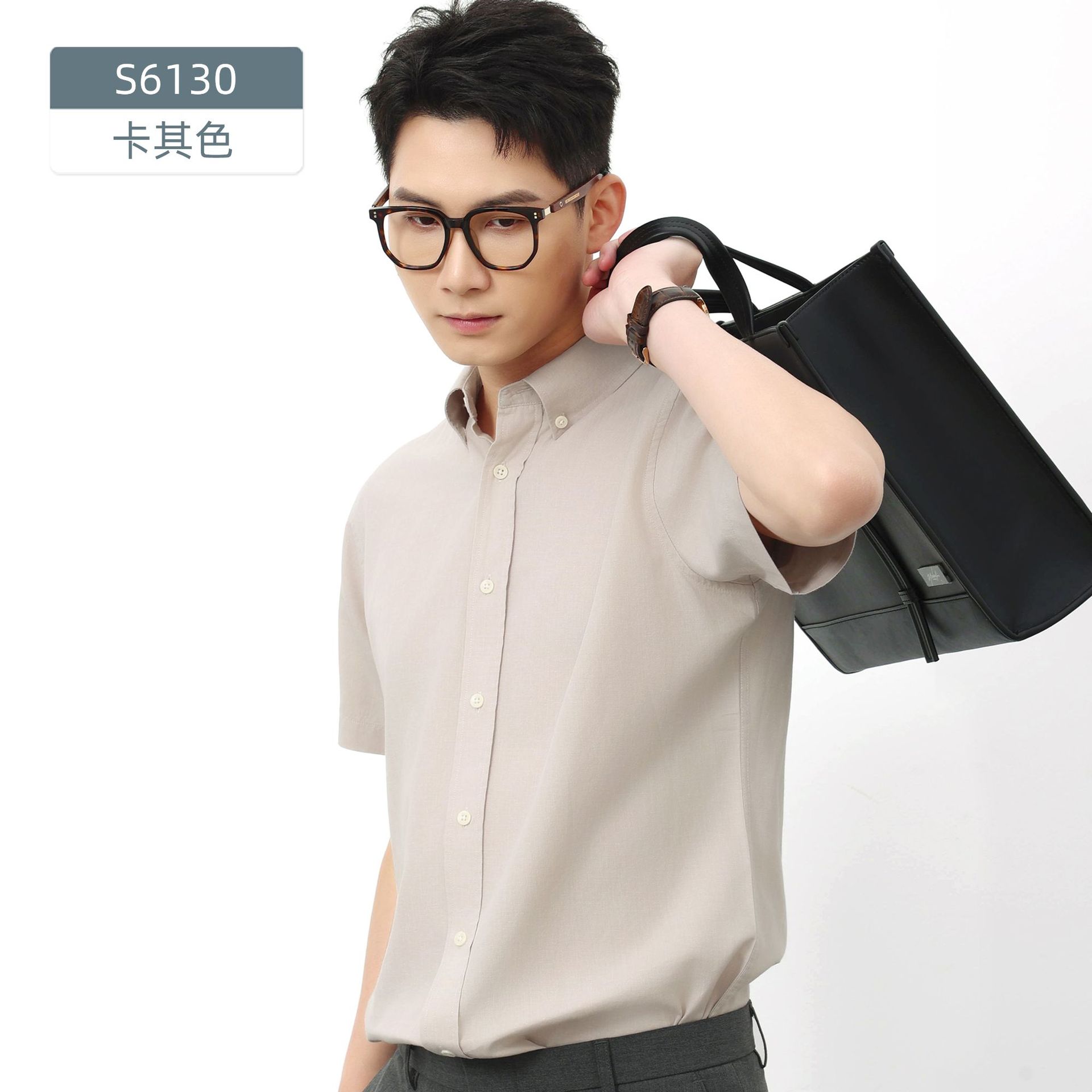 Camisas cortas de lino de algodón de Tianxi para hombres de verano frías antibacterianas ligeras y transpirables, camisas de viaje comerciales casuales para hombres