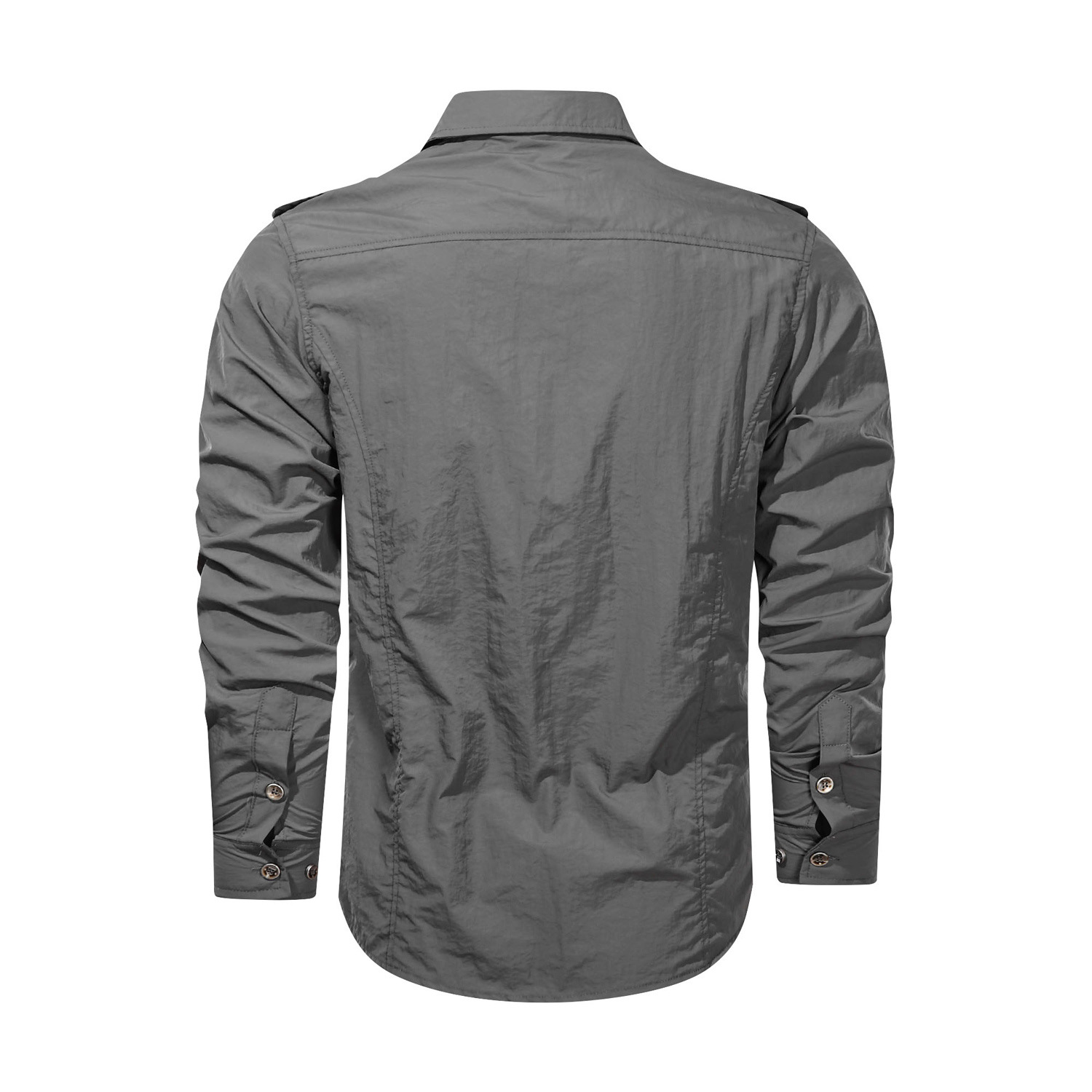 Nuova tendenza abbigliamento da lavoro multitasche a maniche lunghe da uomo sottile autunno 2024 ad asciugatura rapida_voghion.com
